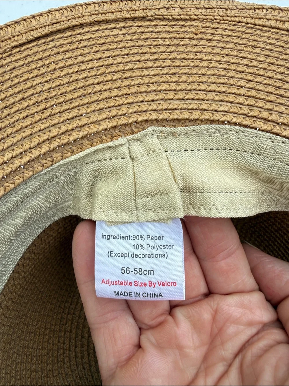 Women’s Tan Straw Fedora Hat with Black Band